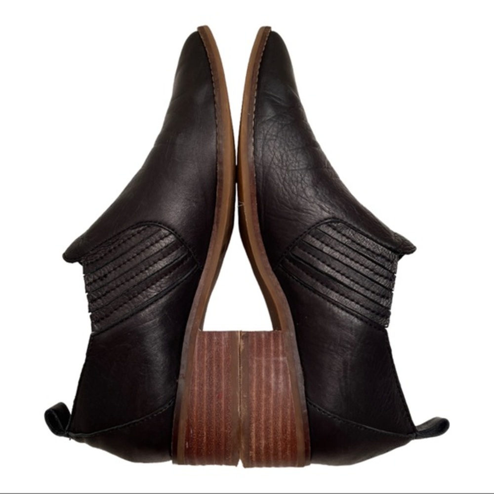 LUCKY BRAND Lenci Black Low Ankle Boot Pebbled Leather Size 9/40 - Picture 4 of 8